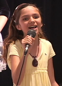 Jessica Sharpe singing at the Lowell Elementary Chorus Recital